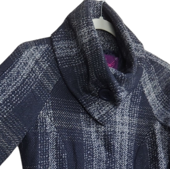 Jack by BB Dakota High Collar Wool Blend Plaid Coat Jacket Women's Size Small - Picture 4 of 7
